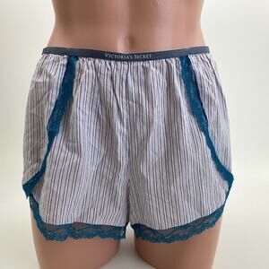 Victoria's Secret Striped Lace Trim Pajama Bottom Sleep Short Size XS NWT